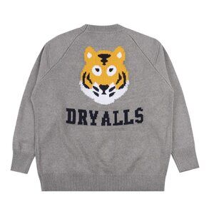 Tiger Head Grey Long-Sleeved Sweater Human Made